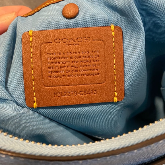 Coach Chaise Pebbled Blue Crossbody Bag - Picture 5 of 11